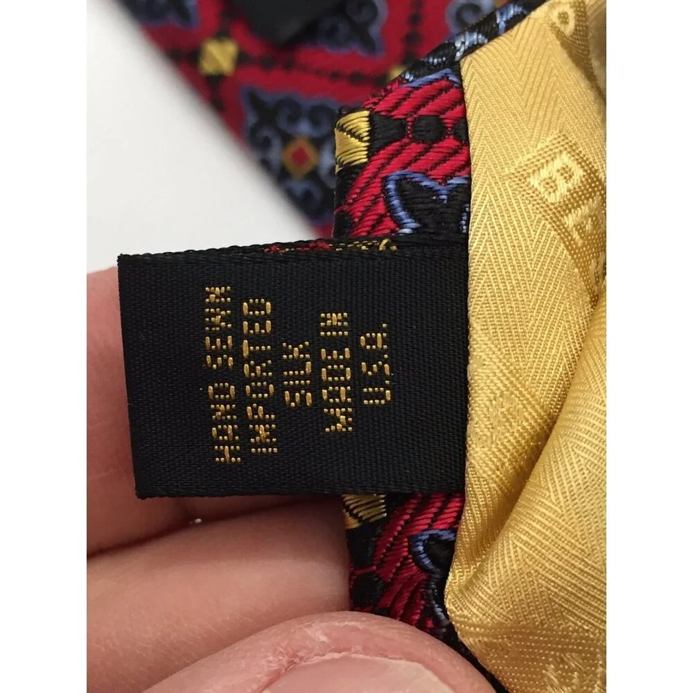 Robert Talbott Best of Class for Nordstrom 100% Silk Tie Red Blue Gold 58” x 4” - Picture 13 of 14